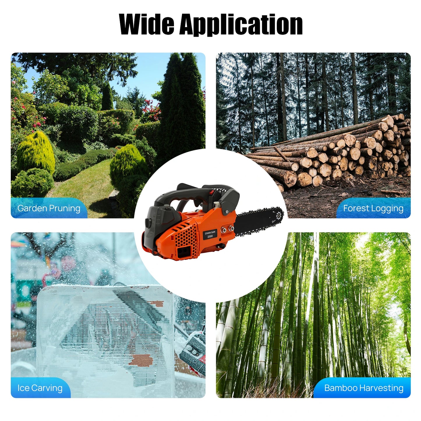 900W Gasoline Chainsaw Aluminum Alloy Professional Logging Tool for Wood Cutting Tree Pruning Gardening Camping DIY Handcrafts