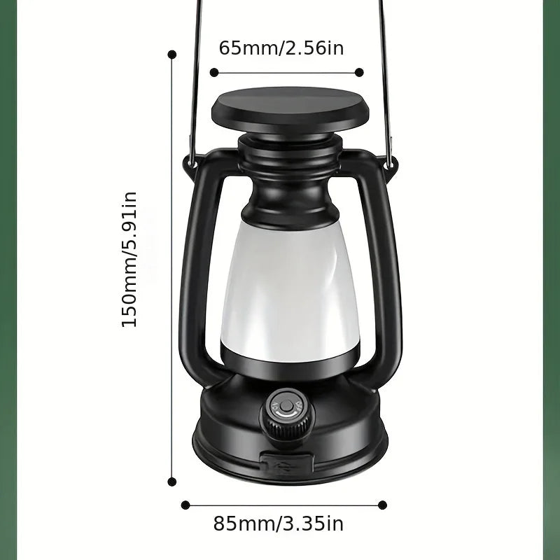 Solar Camping Lamp Portable Camping Lamp Rechargeable Atmosphere Lamp Lighting Outdoor Tent Lamp Retro Kerosene Lamp Horse Lantern