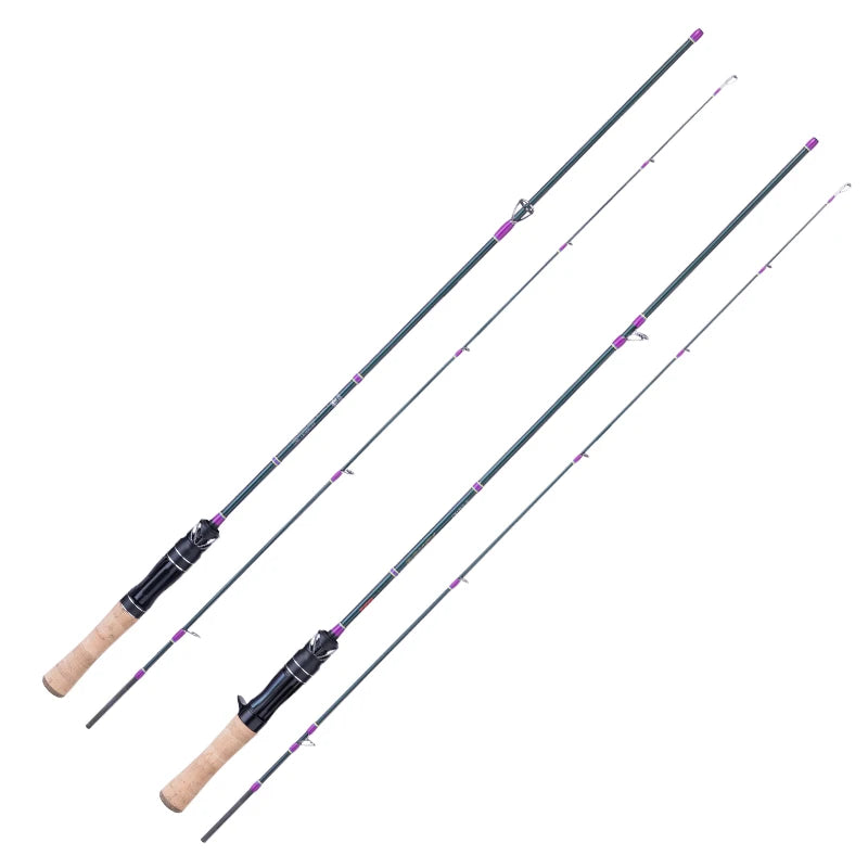 Ultralight Fishing Rod 6'/5'6" Spinning Casting 2 Pieces Stream Lightweight Travel Bait Rods 24T High Carbon Fiber Stainle