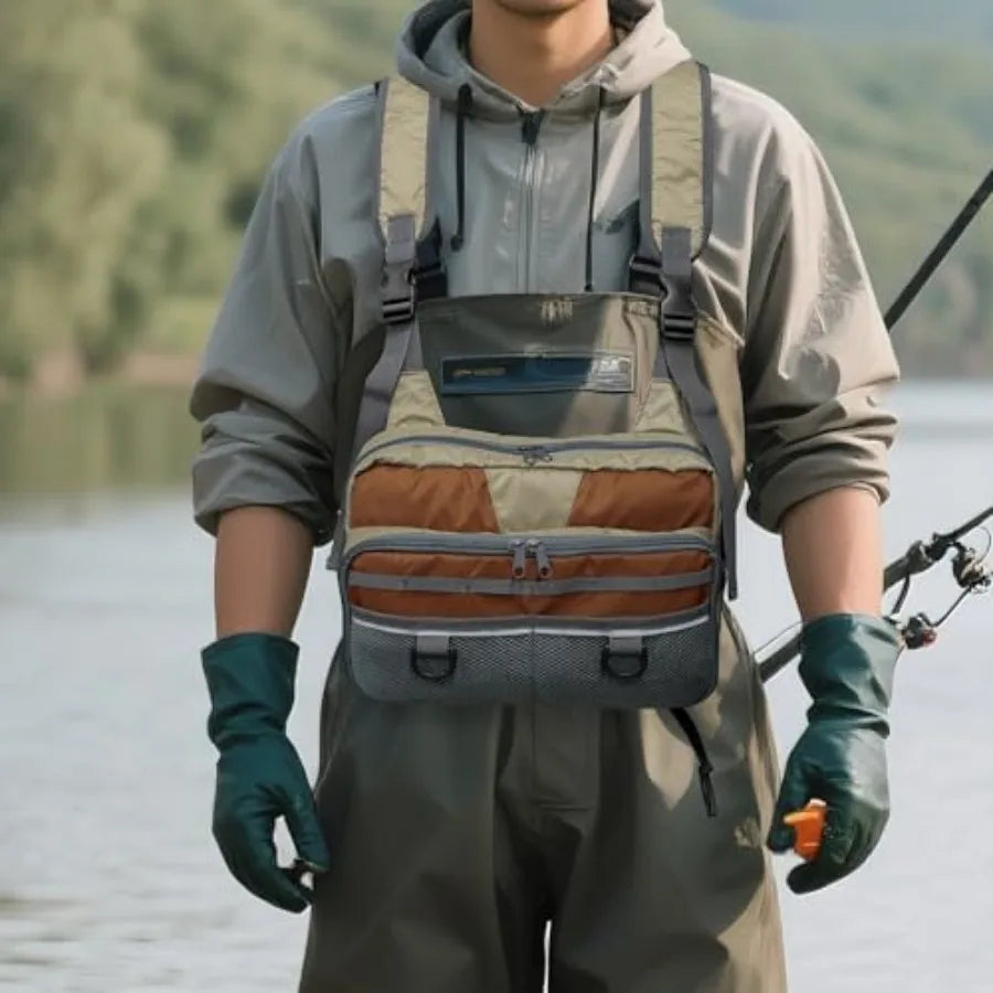 Fishing Chest Pack Fly Fishing Bag for Men and Women Tackle and Fly Boxes Storage Pack Hunting Binocular Pack