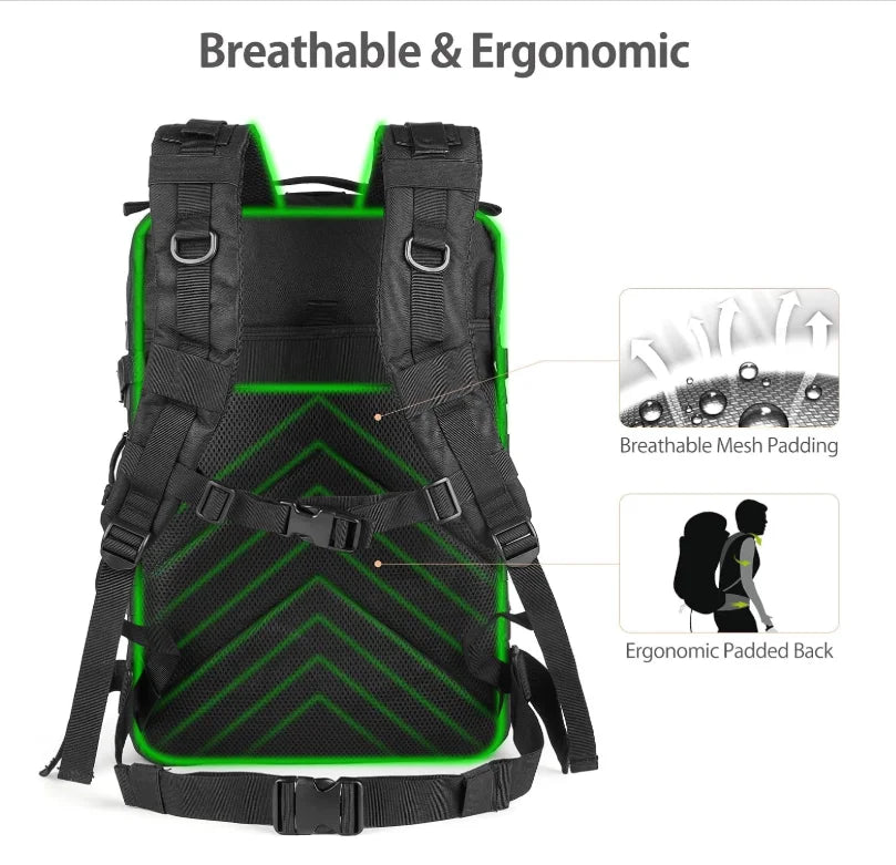 3P Off-road Large-capacity Hiking Backpack Men's Multi-functional Double-shoulder Sports Outdoor Mountain Climbing Backpack