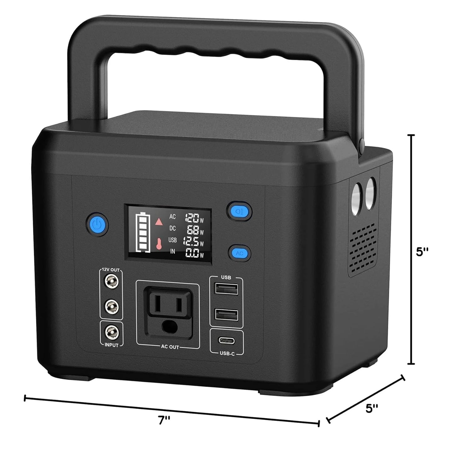 Portable Power Station 200W 120Wh/33000mAh Backup Lithium Battery, 110V AC Outlets DC USB Output Power Bank for Outdoors Camping