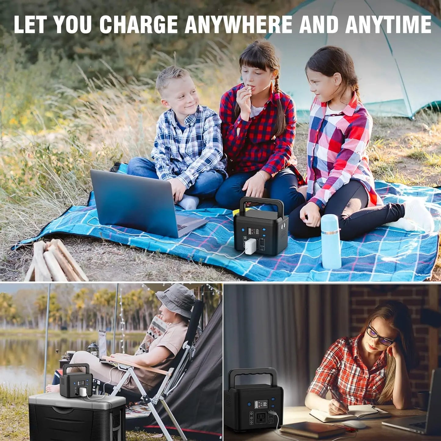 Portable Power Station 200W 120Wh/33000mAh Backup Lithium Battery, 110V AC Outlets DC USB Output Power Bank for Outdoors Camping