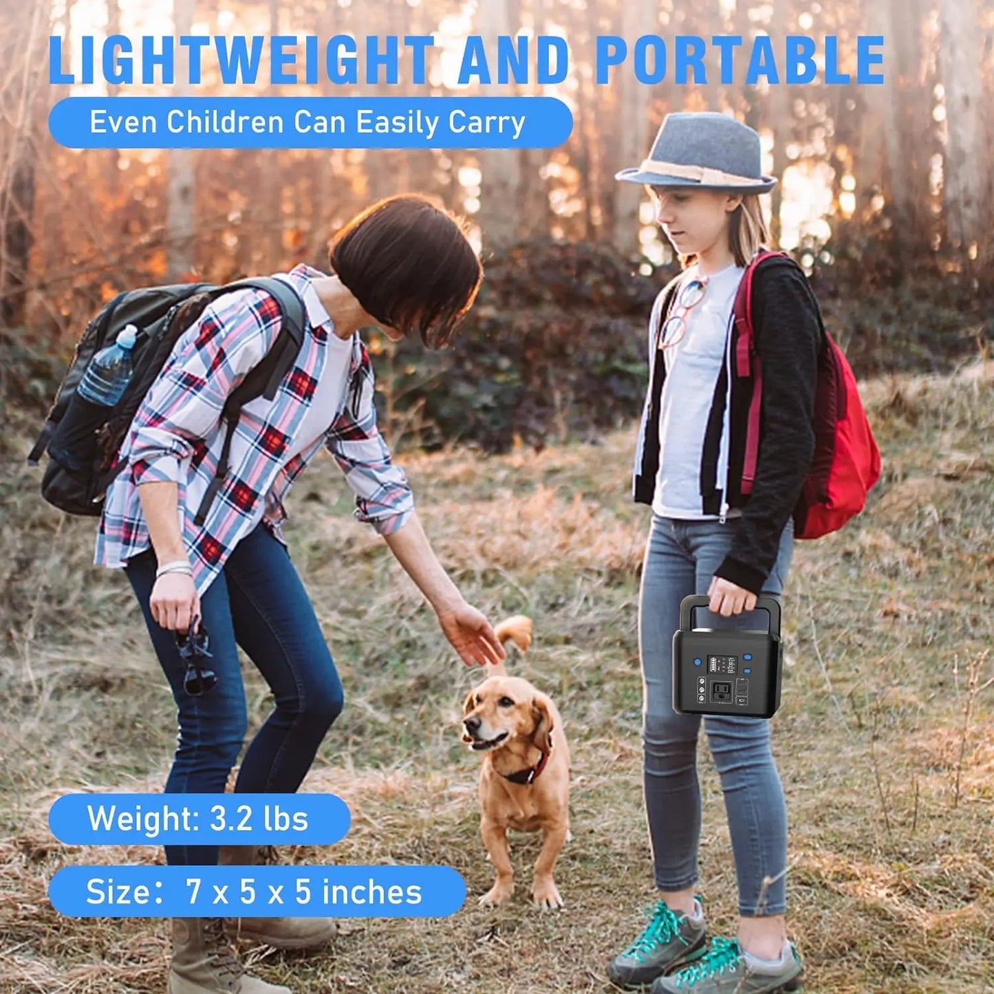 Portable Power Station 200W 120Wh/33000mAh Backup Lithium Battery, 110V AC Outlets DC USB Output Power Bank for Outdoors Camping