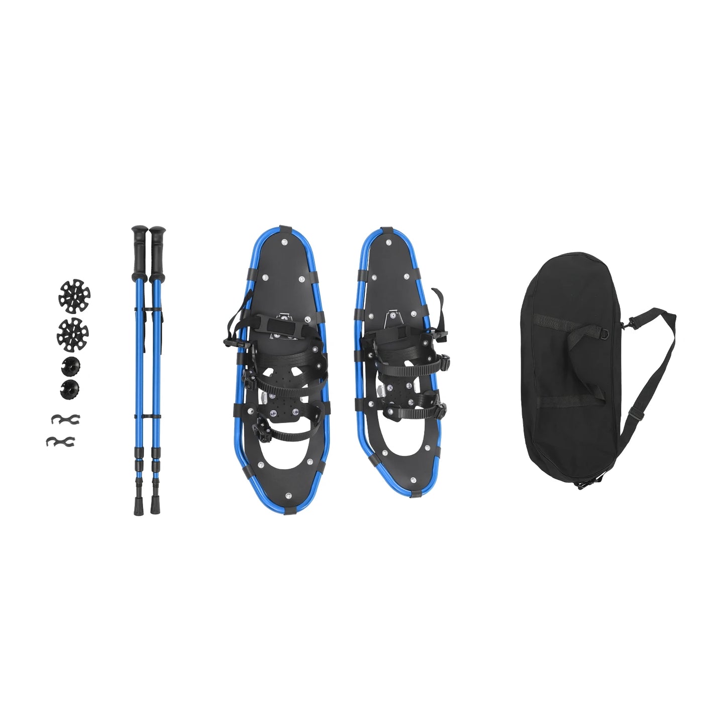 25 Aluminum Lightweight Snow Shoes With Trekking Poles Carrying Bag Anti-Slip Durable For Winter Outdoor Hiking Camping Adults
