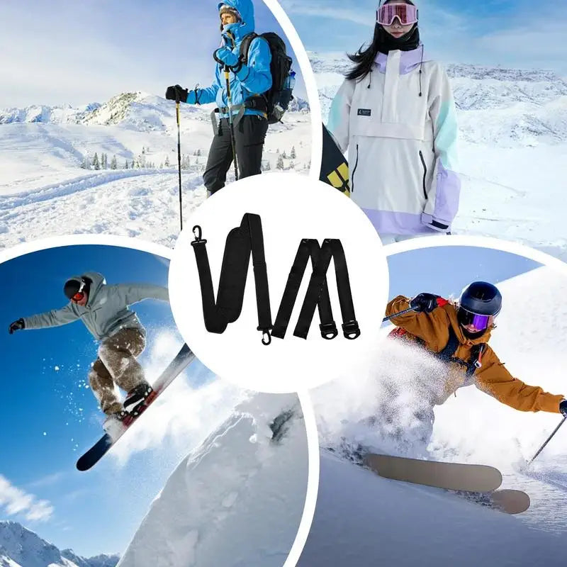 1pcs Snowboard Back Straps Adjustable Snowboard Webbing Nylon Portable Non-slip Ski Back Straps For Snowboard Paddleboard