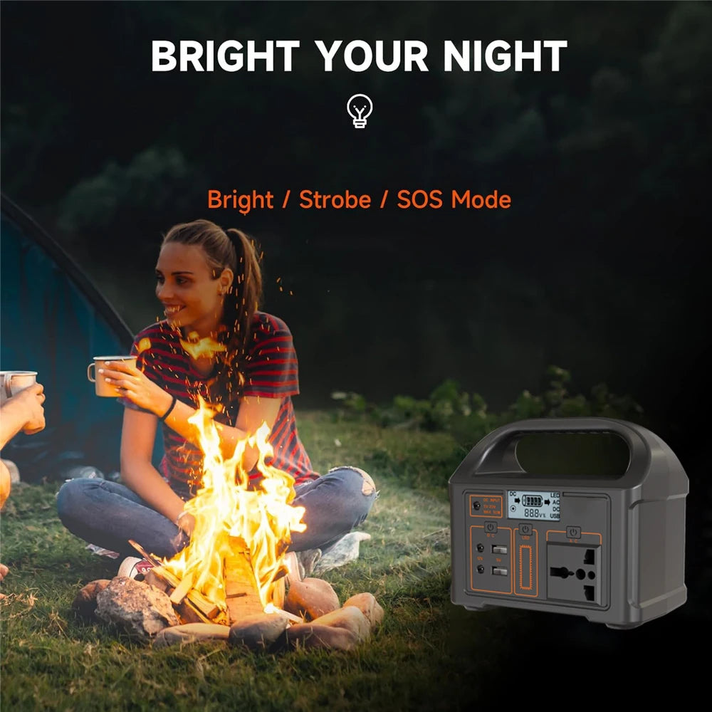 Portable Power Station 100W Solar Generator Emergency Power Bank 220V 110V Camping Charging Station 24000mAh LiFePO4 Power Plant