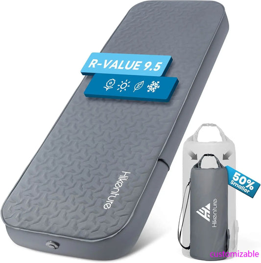 4" Thick Self Inflating Sleeping Pad,Foam & Air Camping Mattress,9.5 R-Value Insulated Sleeping Mat, Portable All Season Camping