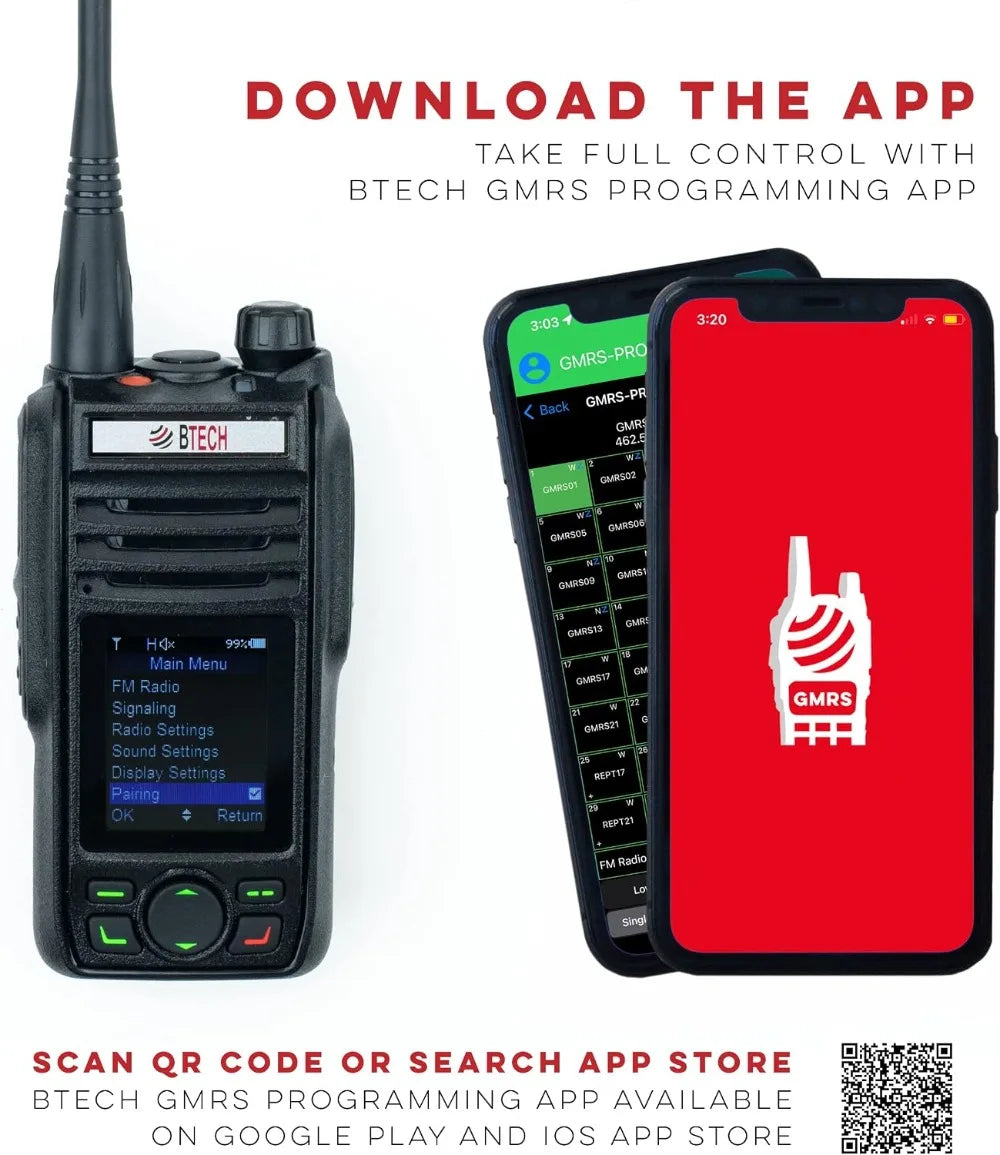GMRS-PRO 5W Long-Range Two-Way Radio – IP67 Waterproof, Bluetooth VOX, GPS, NOAA, Compass, Dual-Band Scanner, Off-Grid Location Sharing
