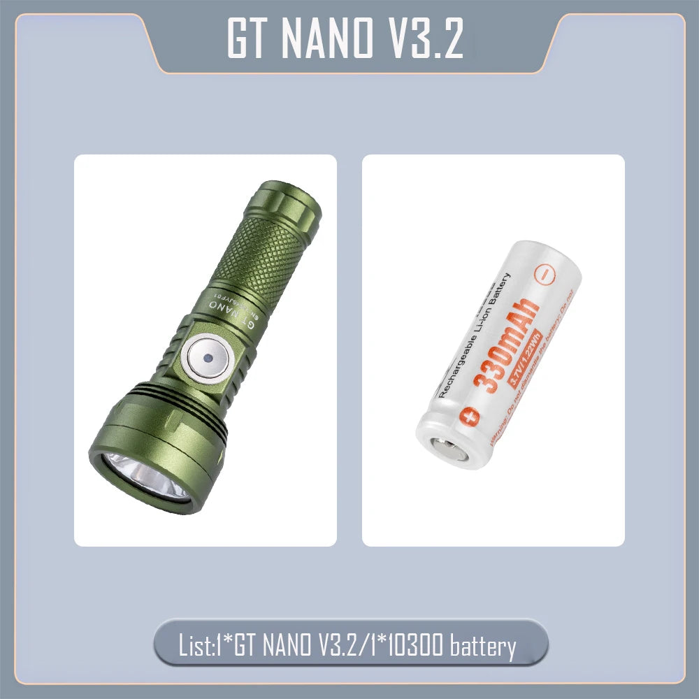 Camping LED flashlight hiking hunting lights Lumintop GT NANO mini portable flashlight TYPE C rechargeable 700 lumen 400 meters