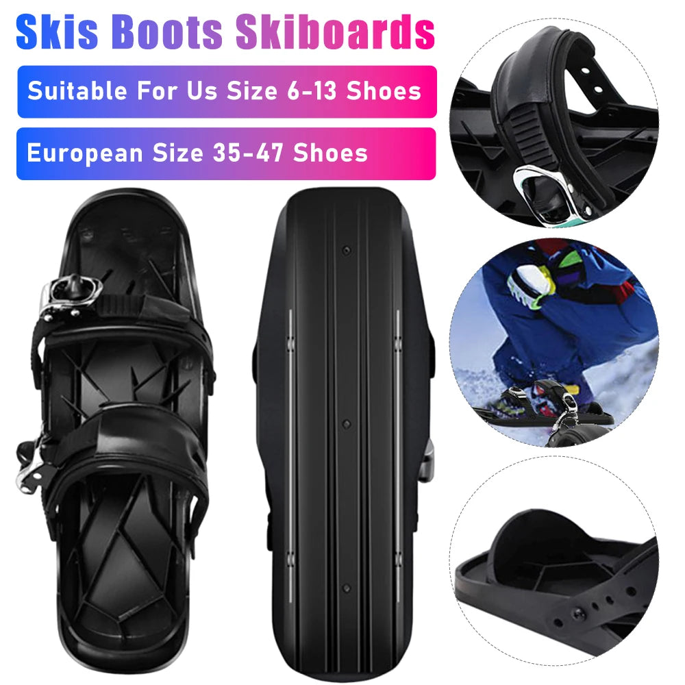 Winter Sled Skates Compact Skiing Accessory Outdoor Sports Lightweight Skis Snowblades Multifunctional Adjustable Skiing Tool  ﻿