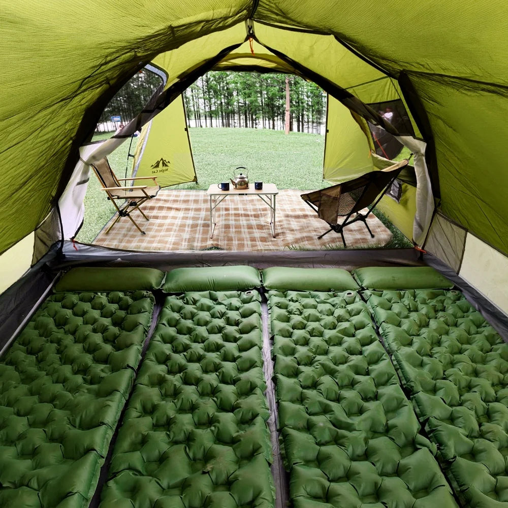 Night Cat 4 Person Tent with Porch: Portable Family Camping Tent Waterproof Tunnel Tents for Camping Outdoor Adventure