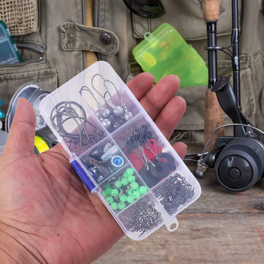 170pcs Fishing Tools Accessories Kit Set Including Box Hooks Swivels Sinkers Fishing Accessories Kit Fishing Gifts for Men