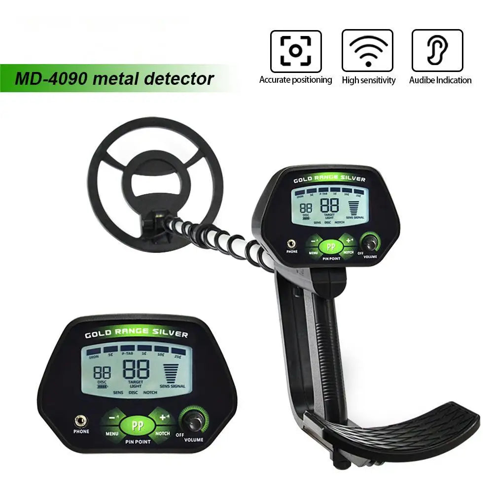 MD-4090 Professional Metal Detector Waterproof High Accuracy Underground Metal Detector Gold Digger Treasure Hunting Scanner