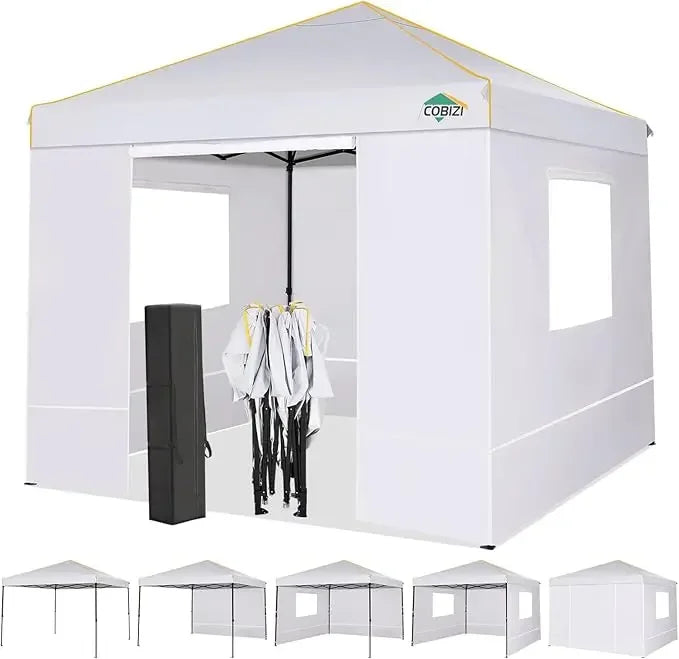 10x10 Pop Up Canopy Gazebo with Mesh Windows 2.0, Easy up Canopy Tent 10x10, Portable Waterproof Outdoor Canopie with 4 Removab