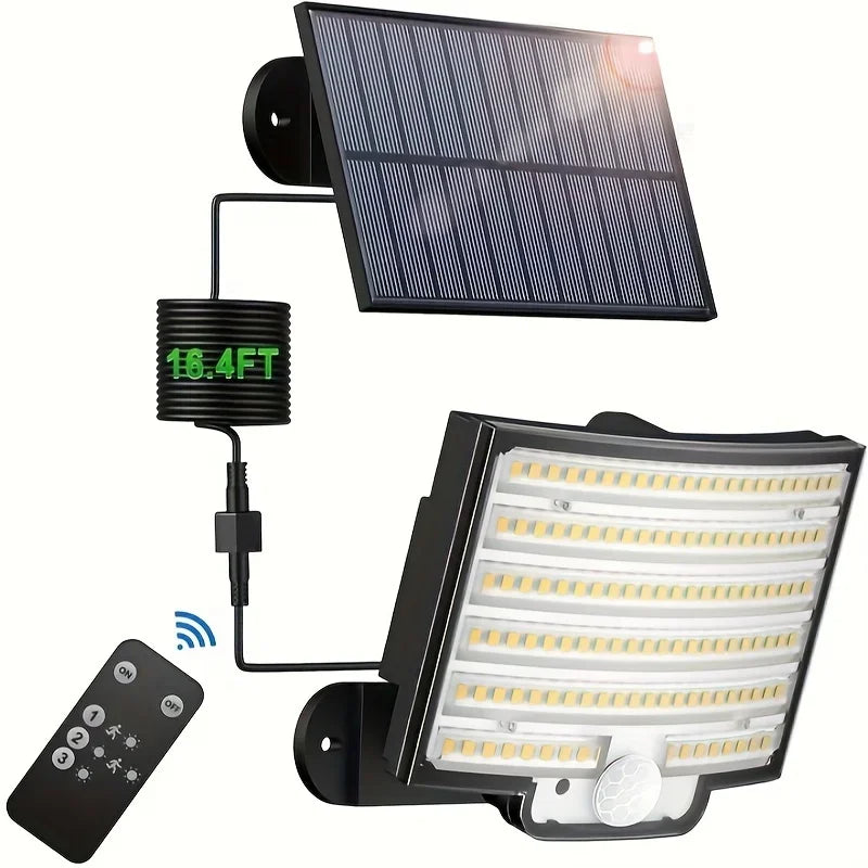 IP65 Waterproof Solar Outdoor Light-LED Motion Sensor Light with Remote Control Waterproof Security Flood Light for Garage Porch