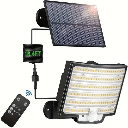 IP65 Waterproof Solar Outdoor Light-LED Motion Sensor Light with Remote Control Waterproof Security Flood Light for Garage Porch