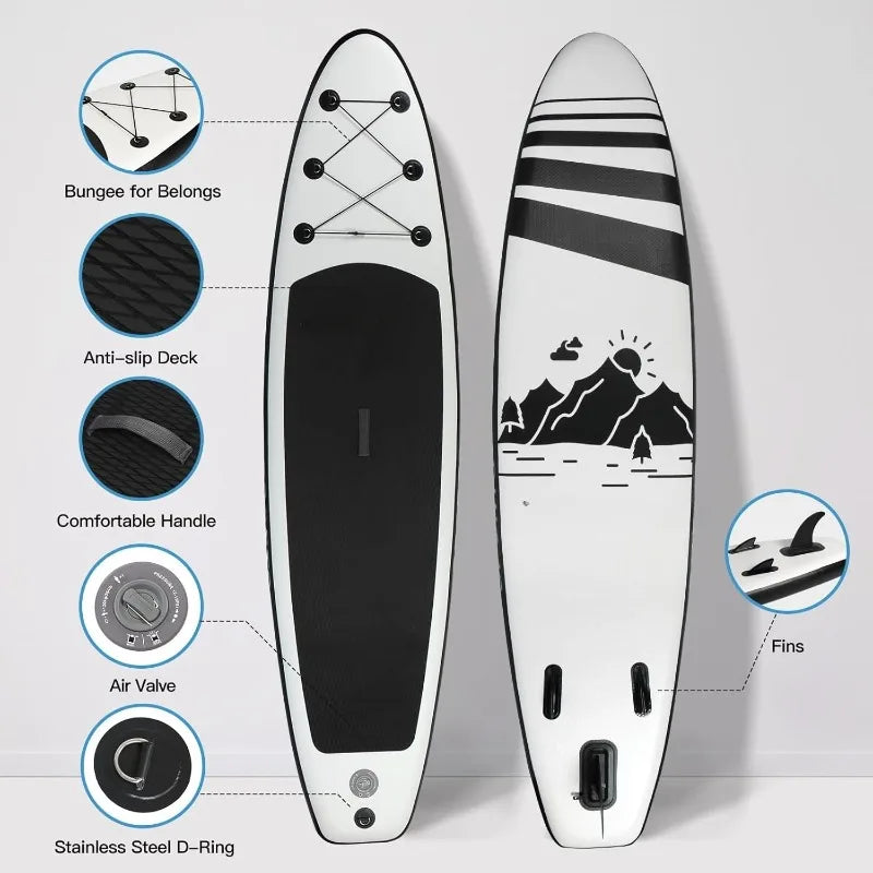 Inflatable Stand Up Paddle Board Ultra-Light 10' × 30" × 6" with Premium SUP Board Accessories Kit Adjustable Paddle Hand