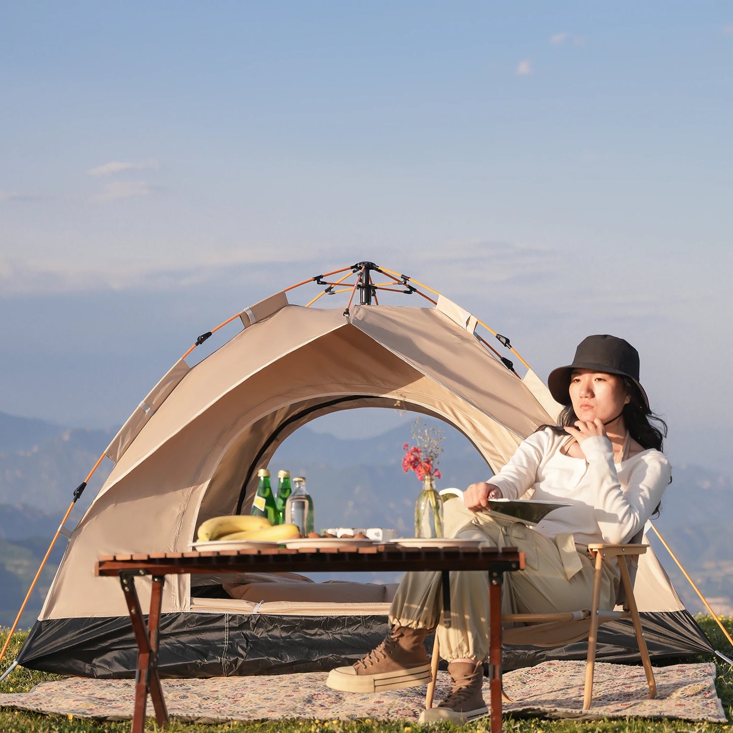 2-4 Person Camping Windproof Tents, Easy To Set Up, lightweight Camping Tent,Carpa,Suitable For Family Travel, Outdoor Camping
