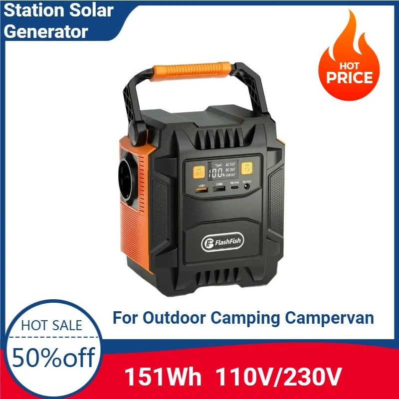 151Wh E200 Station Solar Generator 110V/230V AC Energy Storage Supply for Outdoor Camping Campervan Drone Backup Portable Power