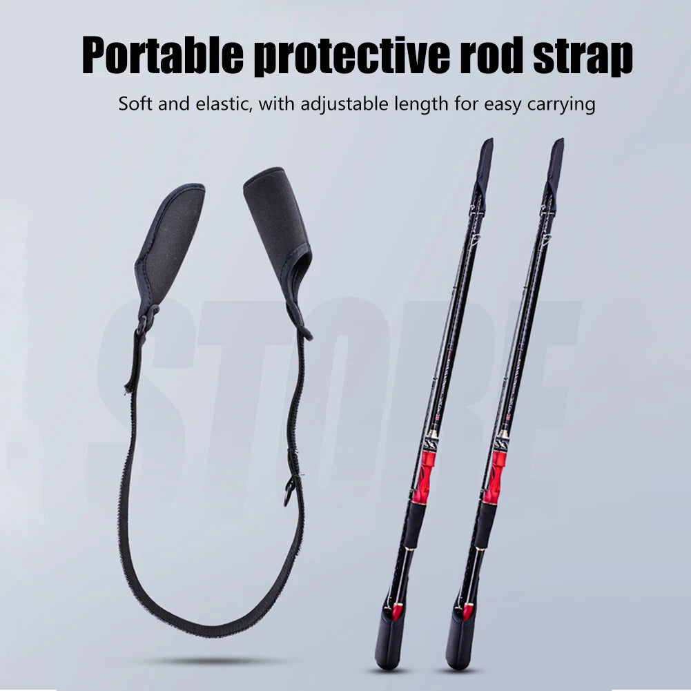 Fishing Rod Protection Sleeves  Bundle Rod Belt Adjustable Fishing Rod Sleeves Cover Strap Rod Organizer Fish Tool