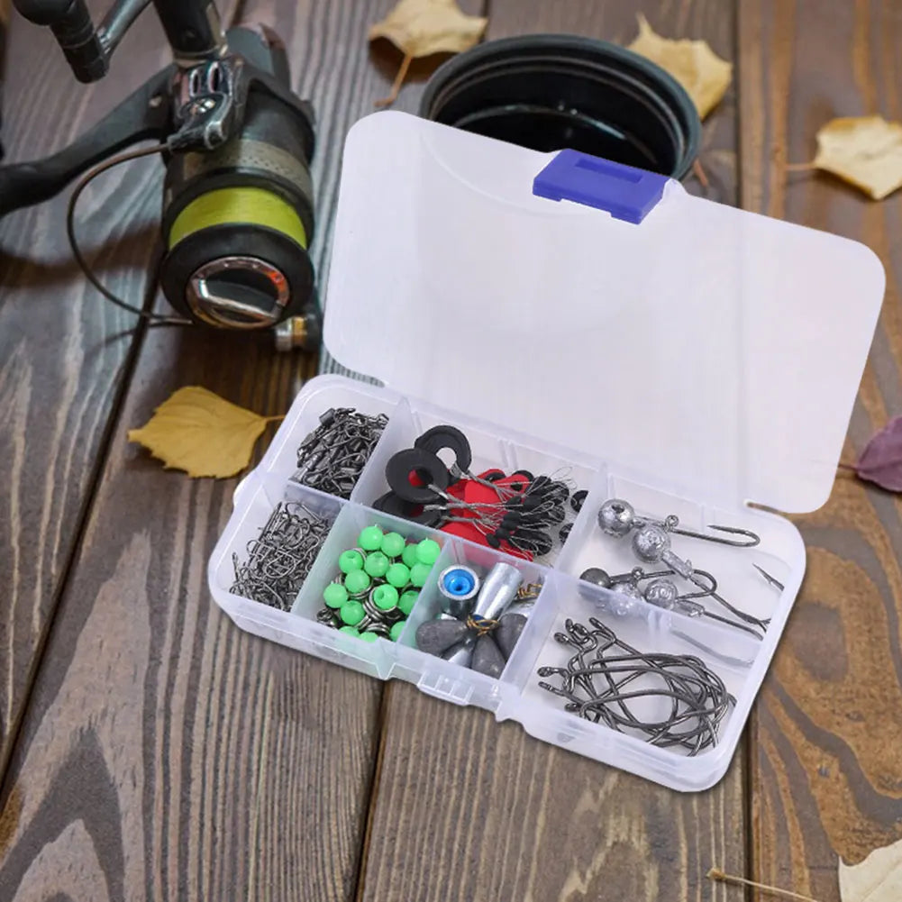 170pcs Fishing Tools Accessories Kit Set Including Box Hooks Swivels Sinkers Fishing Accessories Kit Fishing Gifts for Men