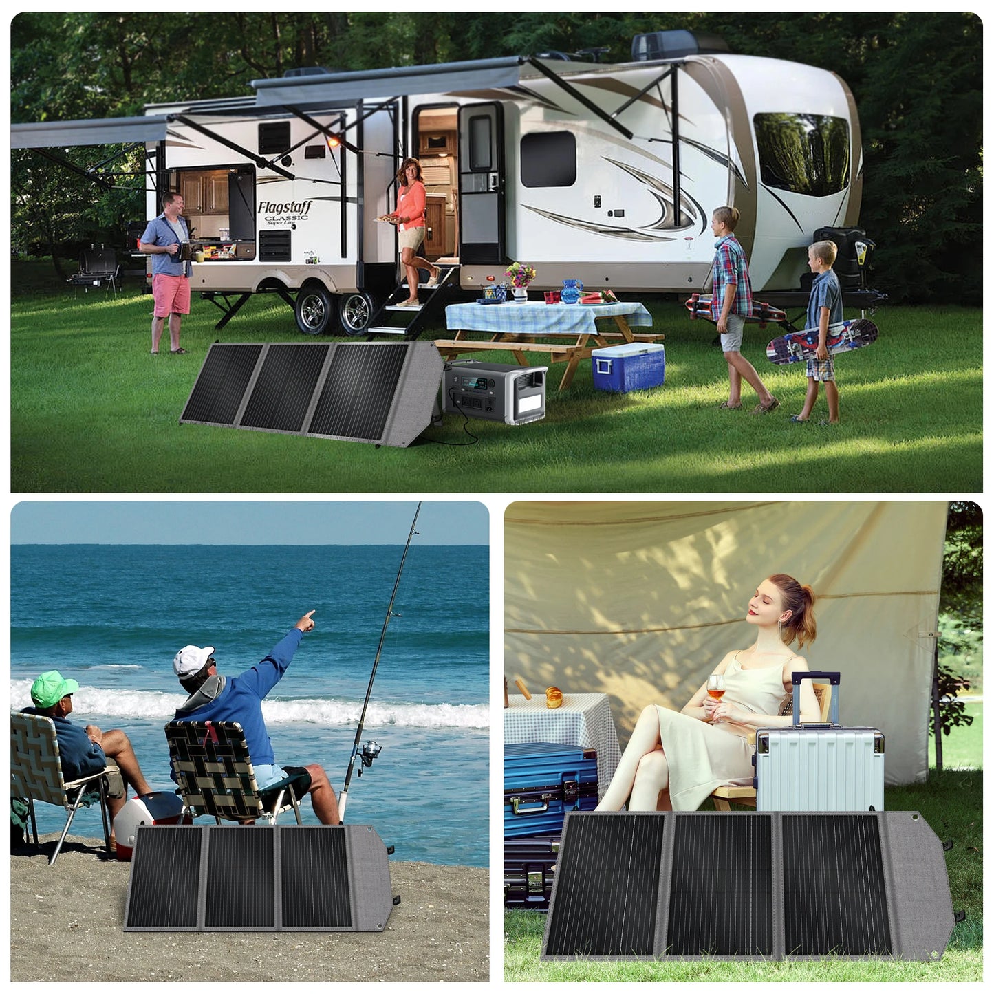 CTOLITY SP100 100W Portable Solar Panel 20.5V Foldable Solar Charger Flexible Solar Generator Power Station Camping Hiking