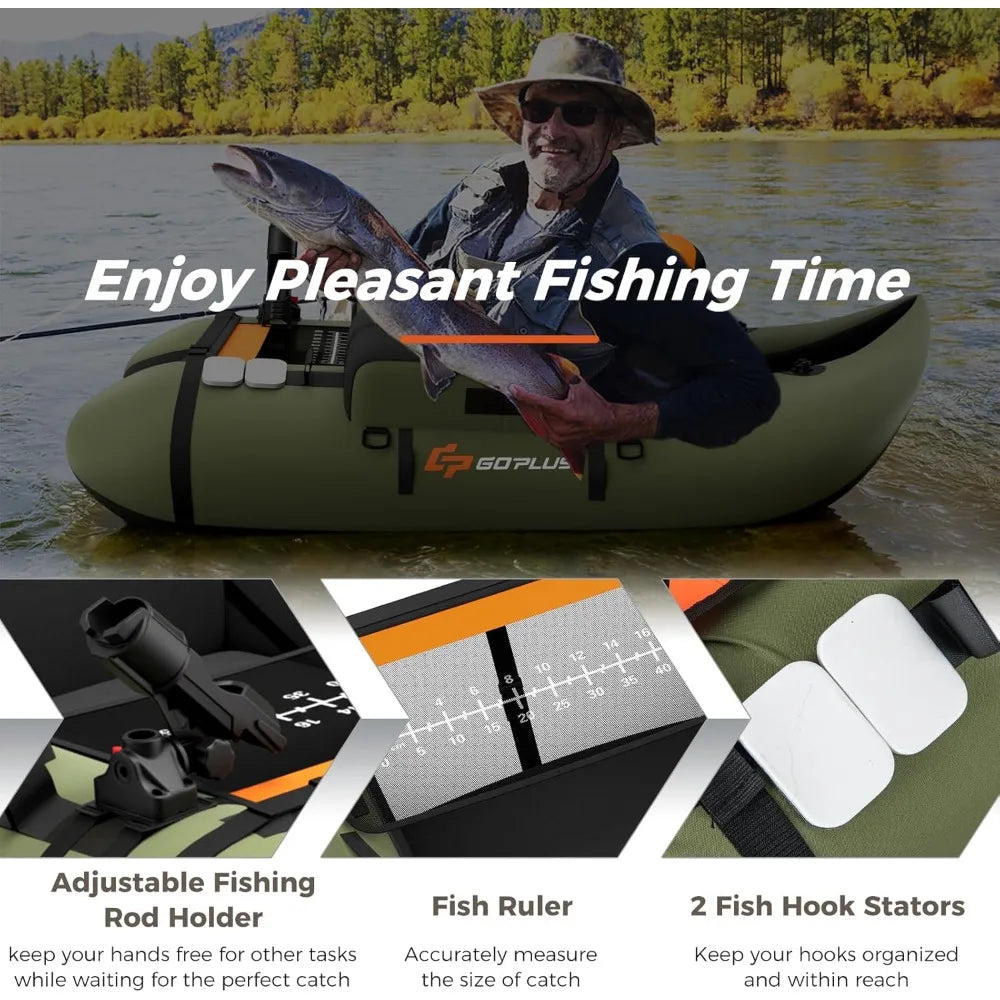 Garden Furniture Inflatable Float Tube,  Pump,Storage Bag,Adjustable Straps, for Angling, 350LBS Load Capacity