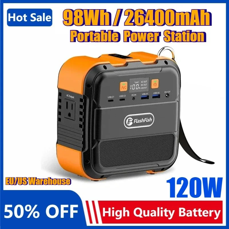 98Wh 26.4Ah Rechargeable Portable Power Station Solar Generator Power Bank LED for Airplane Camping Drone Laptop Lithium Battery