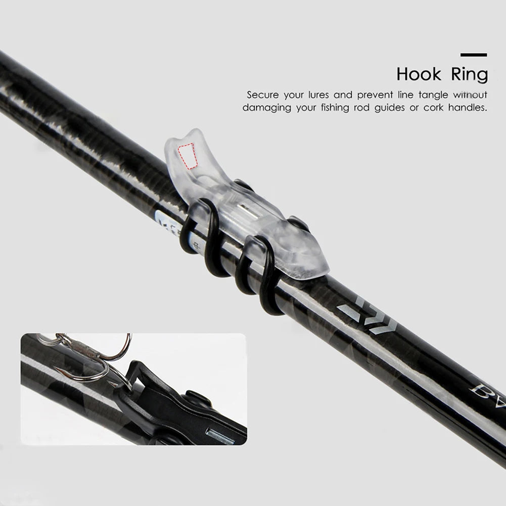 Magnetic Fixed Lure Jig Hooks Holder with Rubber Rings Automatic Lures Hook Keeper Holder Prevent Scratching for Outdoor Fishing