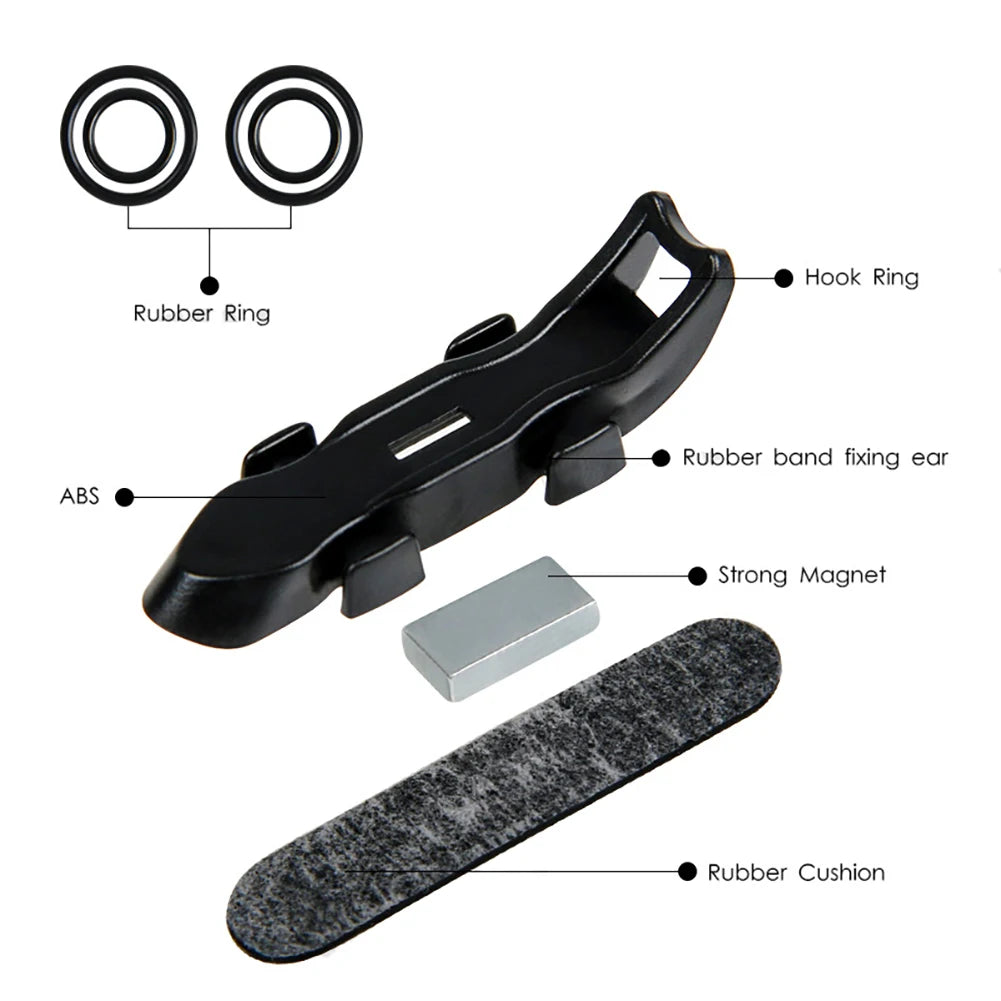 Magnetic Fixed Lure Jig Hooks Holder with Rubber Rings Automatic Lures Hook Keeper Holder Prevent Scratching for Outdoor Fishing