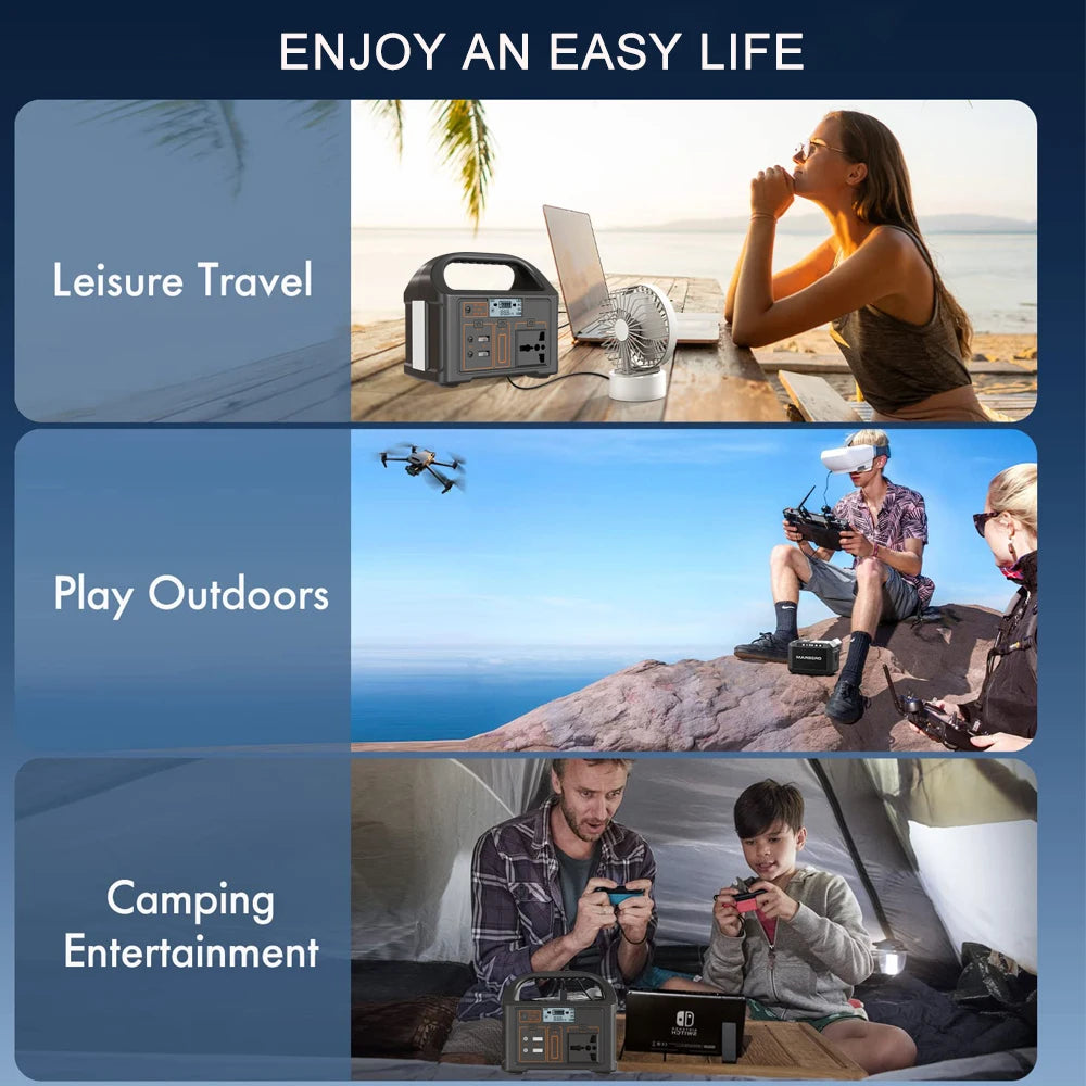 Portable Power Station 100W Solar Generator Emergency Power Bank 220V 110V Camping Charging Station 24000mAh LiFePO4 Power Plant