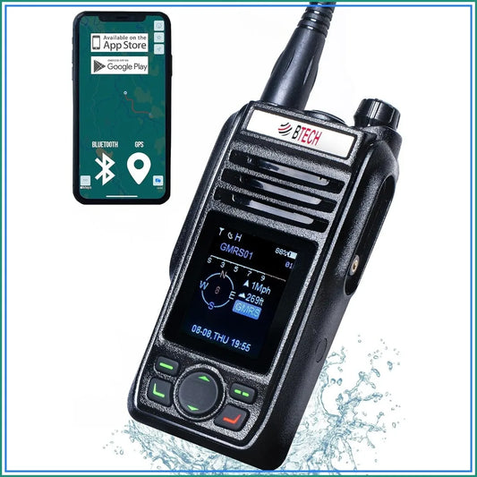 GMRS-PRO 5W Long-Range Two-Way Radio – IP67 Waterproof, Bluetooth VOX, GPS, NOAA, Compass, Dual-Band Scanner, Off-Grid Location Sharing