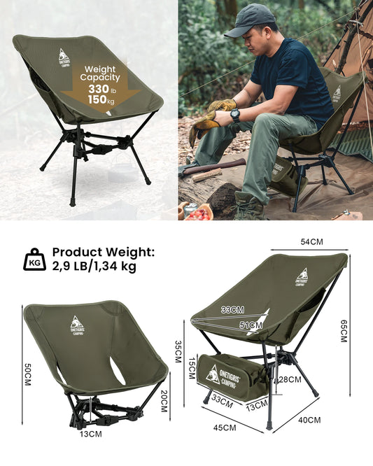 Camping Chair Foldable Outdoor Chair Triangle Framed Compact Portable Backpacking Hiking Chair