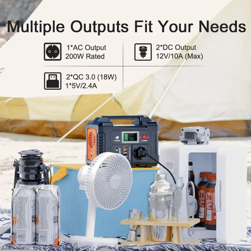 151Wh E200 Station Solar Generator 110V/230V AC Energy Storage Supply for Outdoor Camping Campervan Drone Backup Portable Power