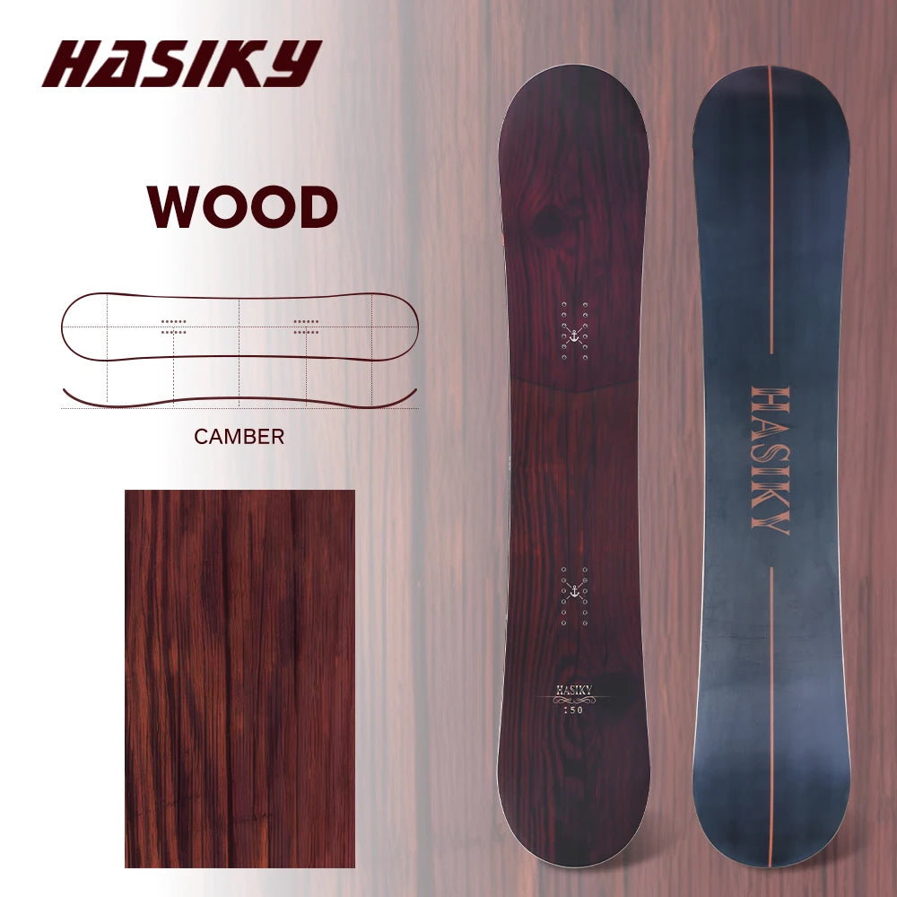 Hasiky Wood 150 Adult's All Mountain Snowboards With Winter Snowboard women's & Men's Entry-level Adult all-around Skiing