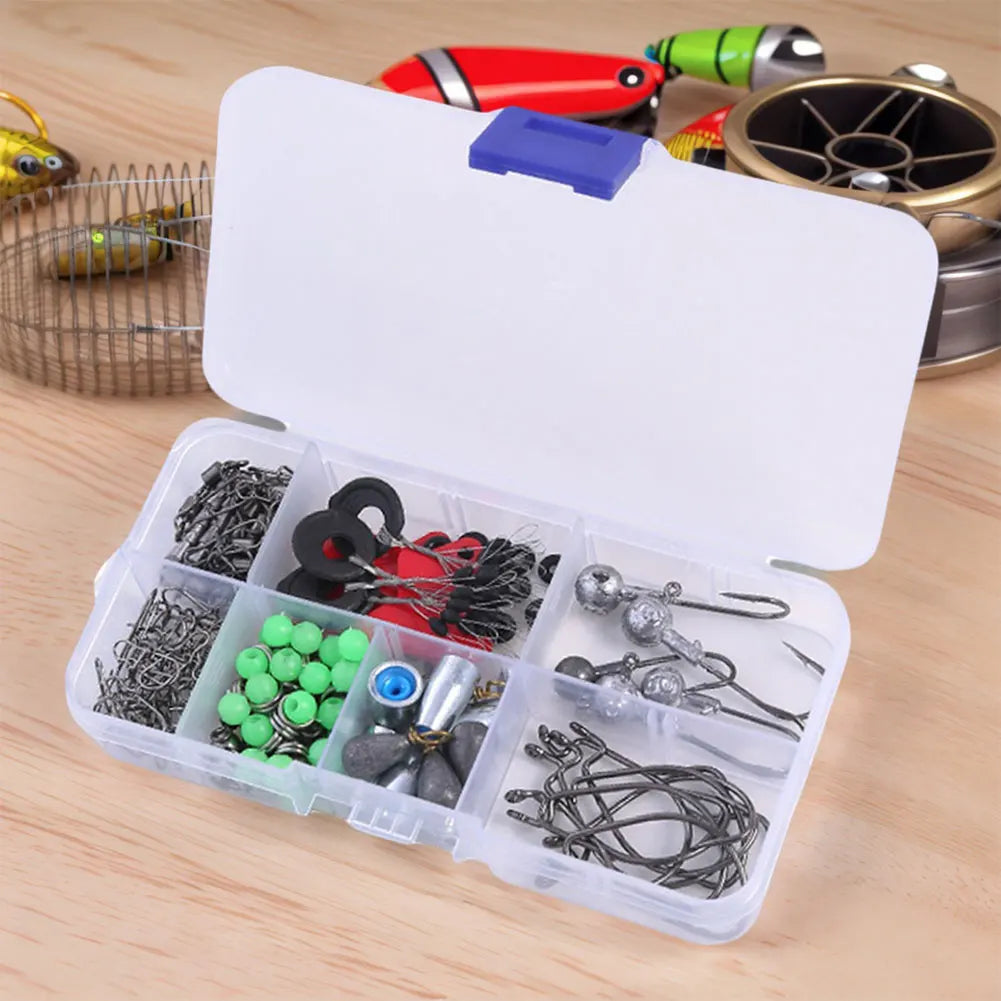 170pcs Fishing Tools Accessories Kit Set Including Box Hooks Swivels Sinkers Fishing Accessories Kit Fishing Gifts for Men
