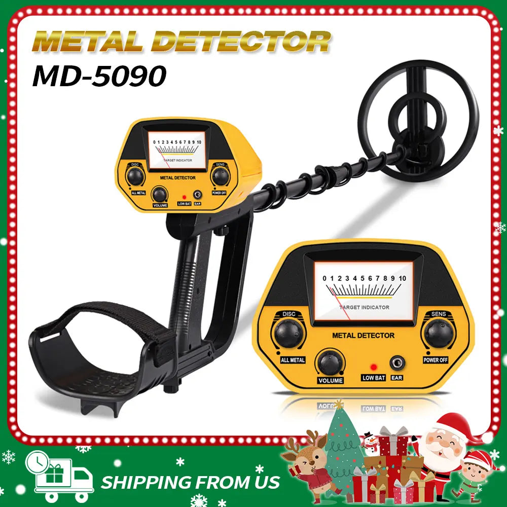 Metal Detector for Adults & Kids, Lightweight Metal Detector Waterproof Adjustable 30" to 42" Gold Detector for Backyard Search