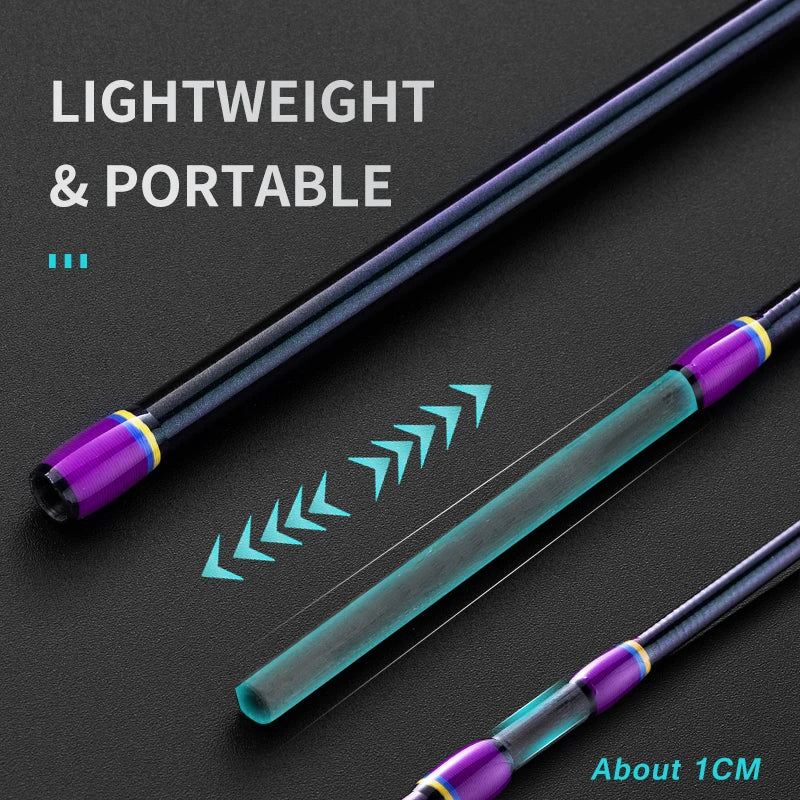 Ultralight Fishing Rod 6'/5'6" Spinning Casting 2 Pieces Stream Lightweight Travel Bait Rods 24T High Carbon Fiber Stainle