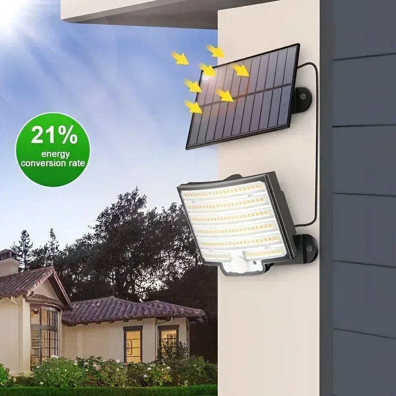 IP65 Waterproof Solar Outdoor Light-LED Motion Sensor Light with Remote Control Waterproof Security Flood Light for Garage Porch