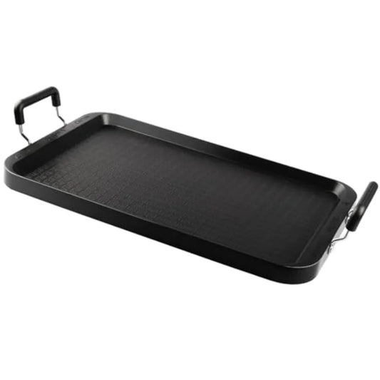 Stove Top Flat Griddle 2 Burner Griddle Pan for Stove Top Grill Alumum Pancake pan Non-Stick Charcoal Grill For Outdoor/Campg
