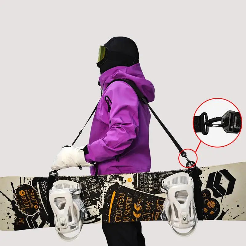 1pcs Snowboard Back Straps Adjustable Snowboard Webbing Nylon Portable Non-slip Ski Back Straps For Snowboard Paddleboard