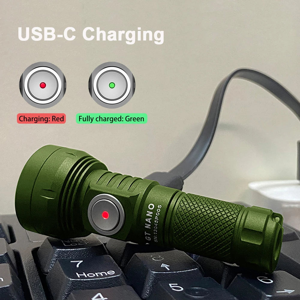 Camping LED flashlight hiking hunting lights Lumintop GT NANO mini portable flashlight TYPE C rechargeable 700 lumen 400 meters