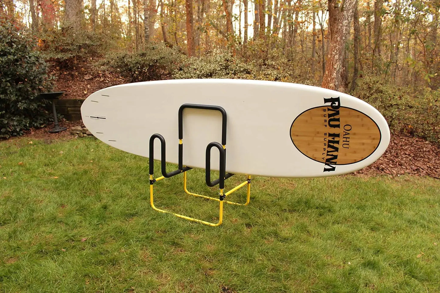 Double SUP Stand, Holds 2 Paddle Boards or Surfboards, Yellow