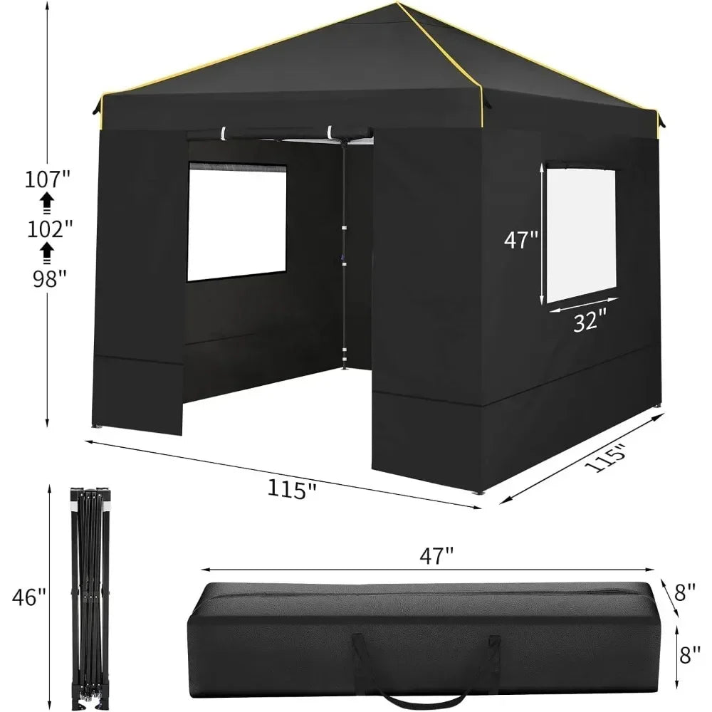 Hot sales10x10 Pop Up Canopy Gazebo with Mesh Windows 2.0, Easy up Canopy Tent 10x10, Portable Waterproof Outdoor Canopie with 4
