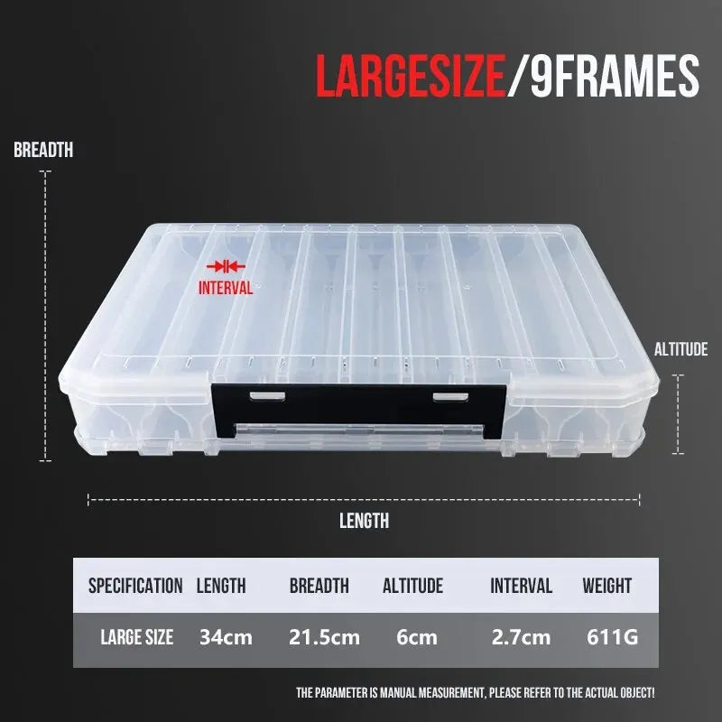 TAIYU 10/14/18 Compartment Double Sided Large Fishing Tackle Box for Storage Big Baits Sea Fishing Lure High Quality Fishing Box