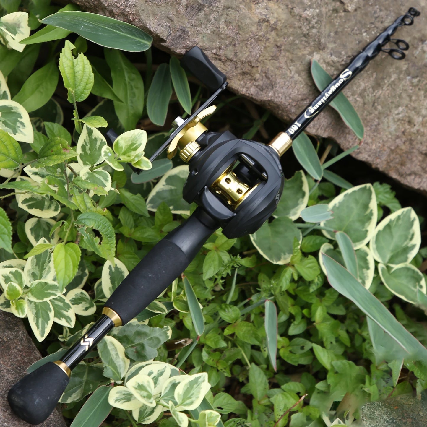 1.8-2.4m Casting Fishing Combo Telescopic Fishing Rod and 7.2:1 High Speed Fishing Reel with Freshwater