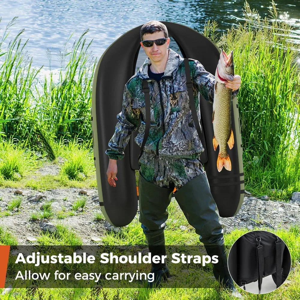 Garden Furniture Inflatable Float Tube,  Pump,Storage Bag,Adjustable Straps, for Angling, 350LBS Load Capacity