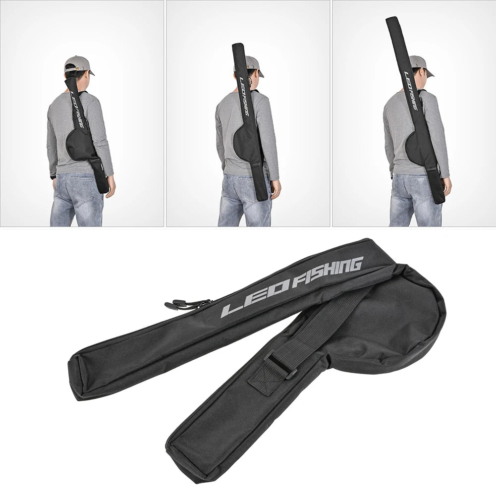 Waterproof Foldable Fishing Rod Carrier Bags Portable Oxford Cloth Adjustable Tackle Fishing Pole Holder Storage Case Rod Bags