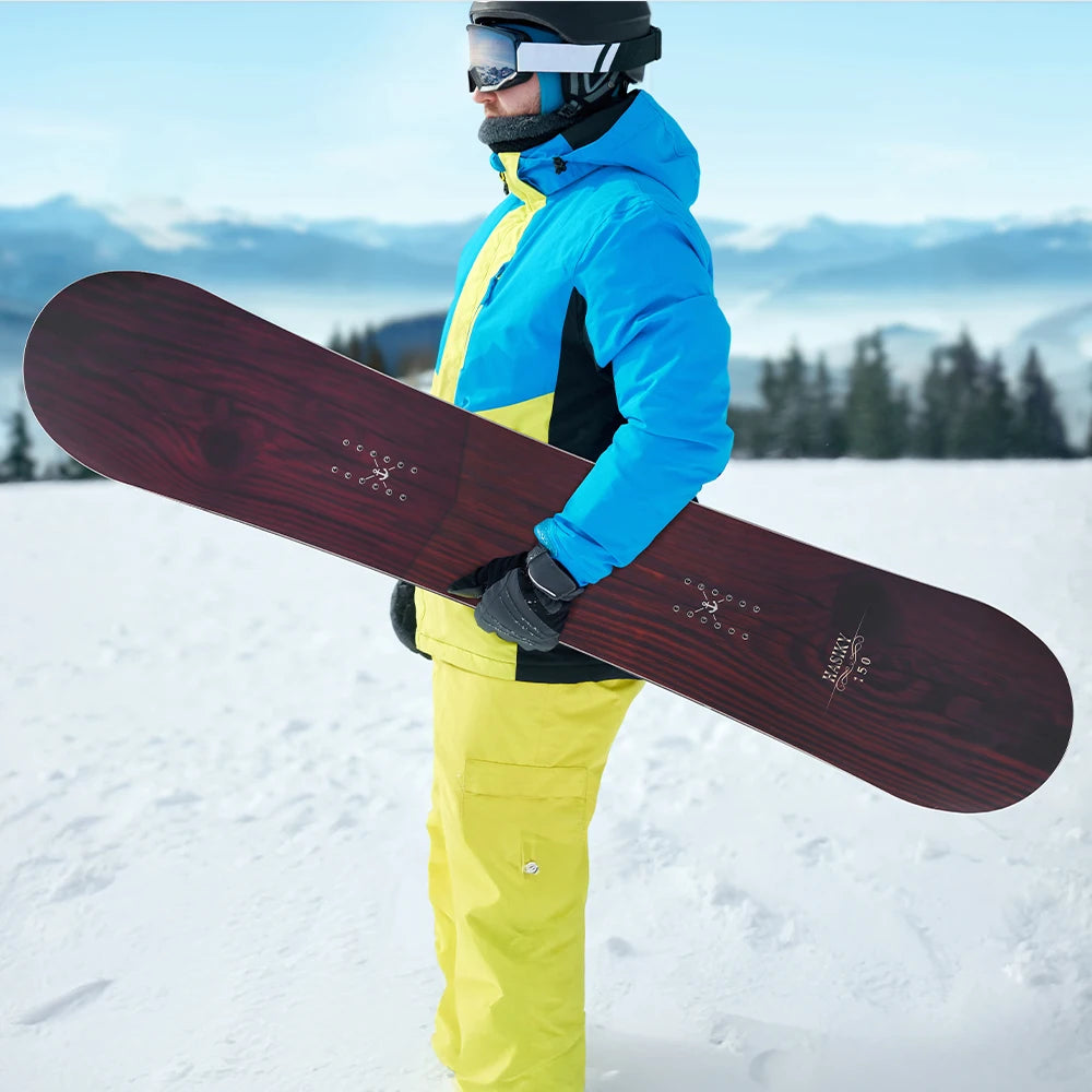 Hasiky Wood 150 Adult's All Mountain Snowboards With Winter Snowboard women's & Men's Entry-level Adult all-around Skiing